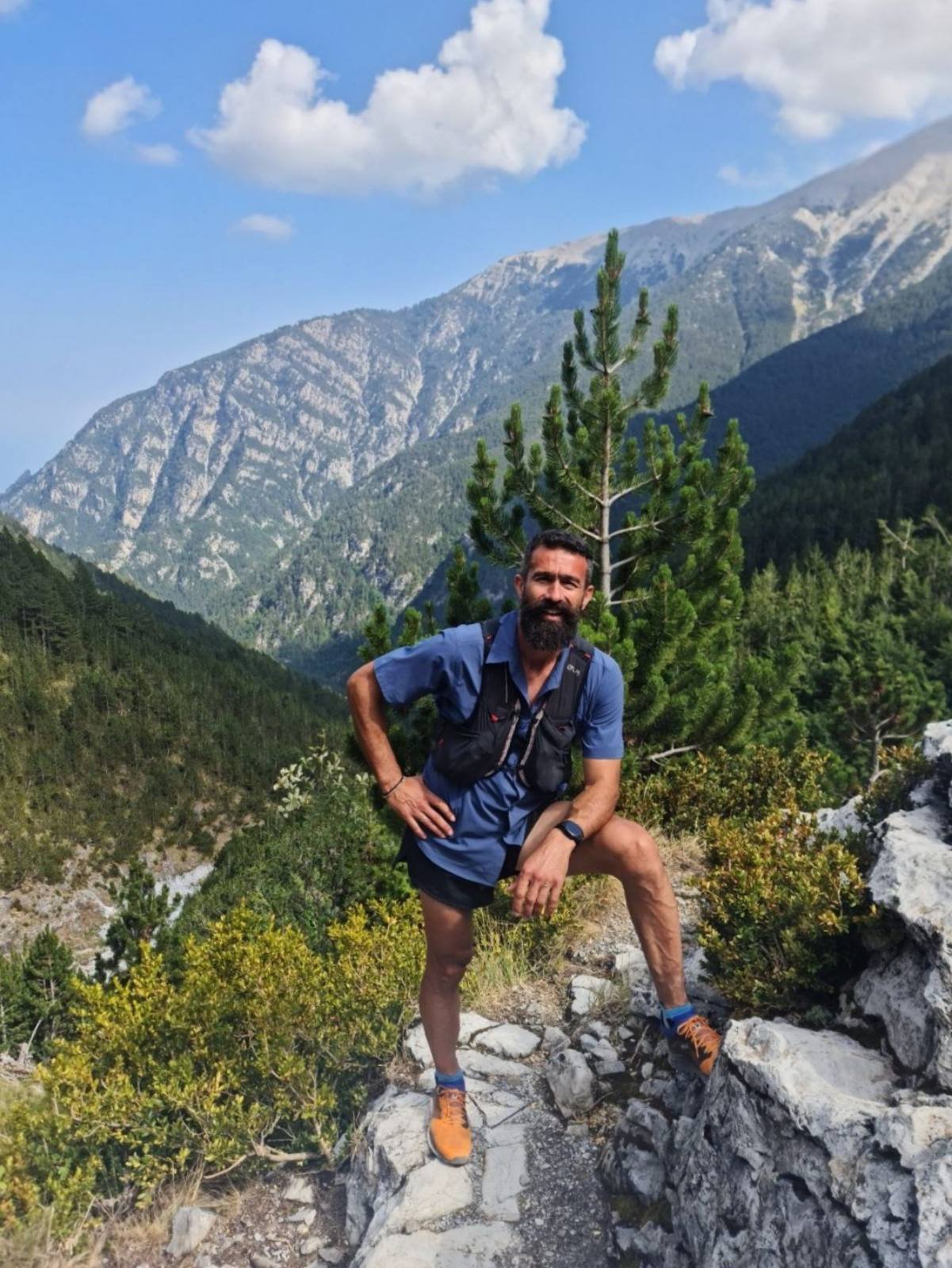 Hiking trail through lush forest on Mount Belles near Lake Kerkini